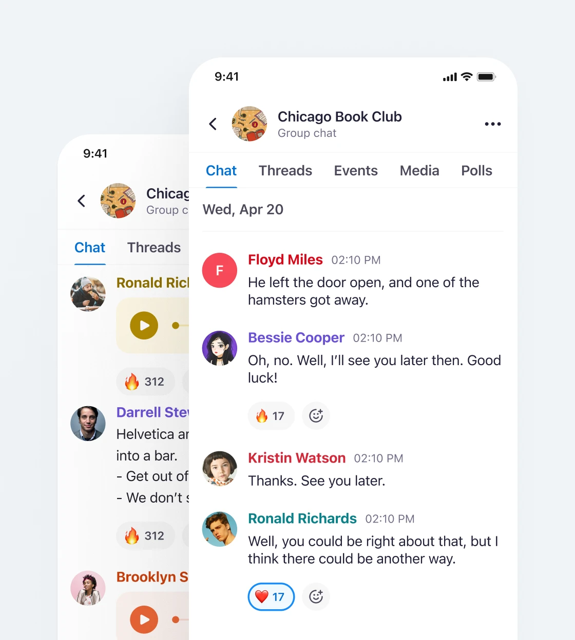 Light mode group chat interface using the shared component and token system